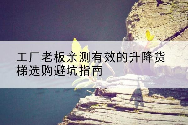 马边升降货梯怎么选-工厂老板亲测有效的升降货梯选购避坑指南
